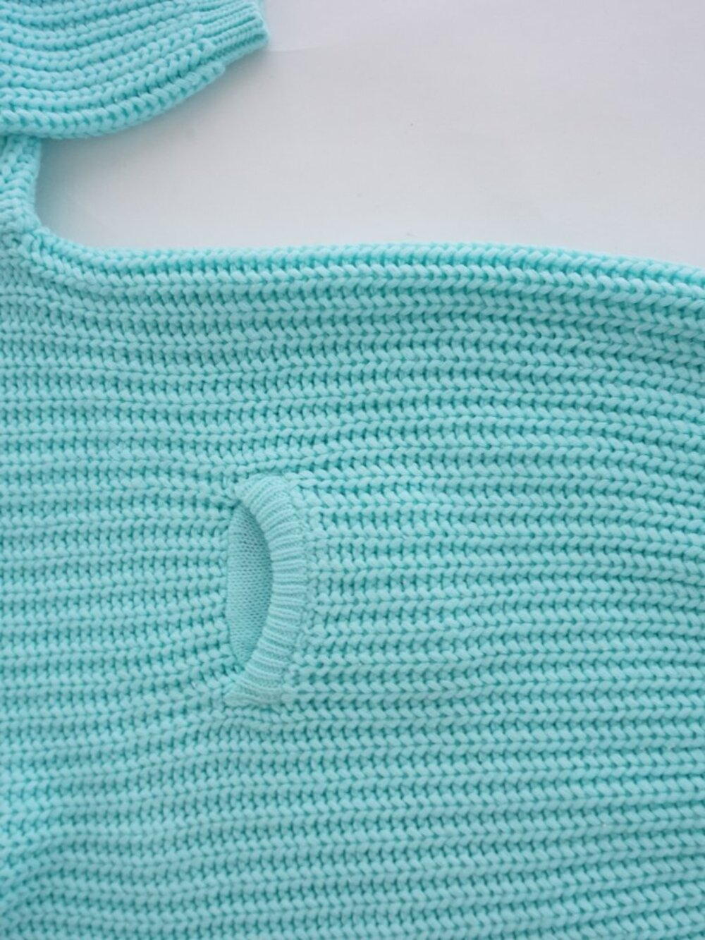 Vintage Cassie West Aqua Ribbed Collared Button Grandpa Knit Tennis Sweater M - Picture 5 of 8